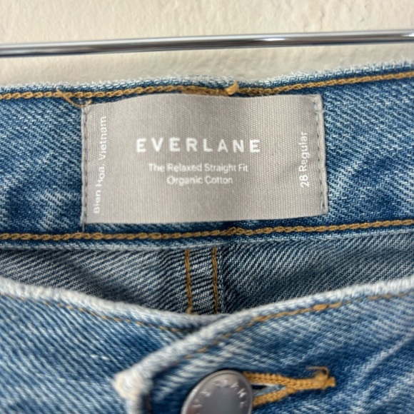 Everlane The Relaxed Straight Fit Jeans In Blue Women’s Sz 28 Reg Organic Cotton - Picture 3 of 8